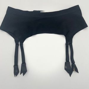 Wolford Satin Stocking / Garter Belt ~ Black ~ Medium